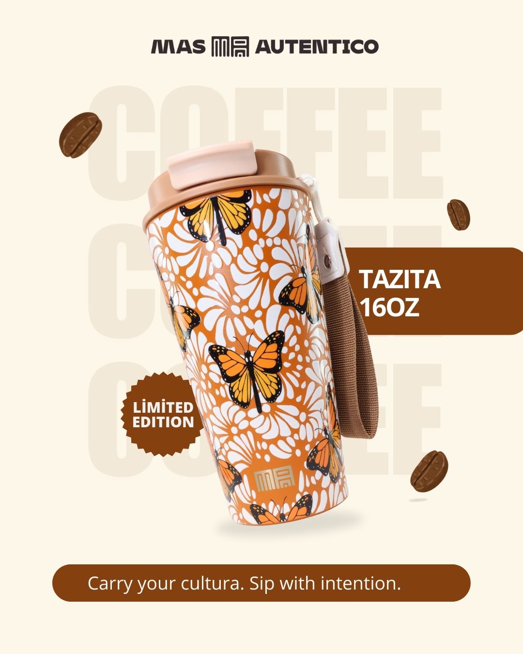 Tazita de Barro - Mariposa